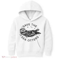 Save The Sea Otters Kids Hoodie thumb 0