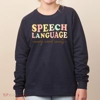 Speech Therapy Speech Language Therapy Pathologist Retro SLP Women's Sweatshirt thumb 0