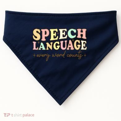 Speech Therapy Speech Language Therapy Pathologist Retro SLP USA-Made Doggie Bandana