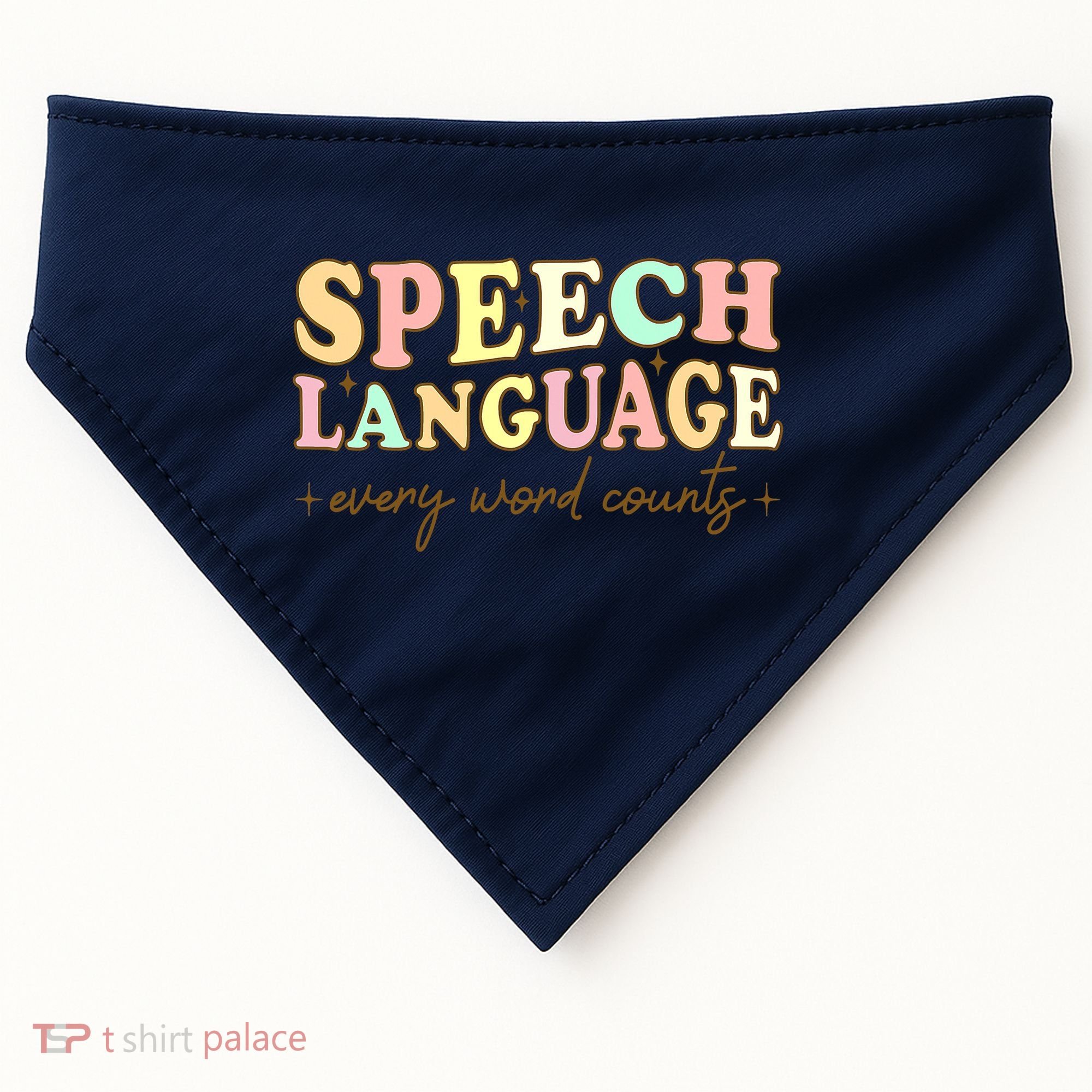 Speech Therapy Speech Language Therapy Pathologist Retro SLP USA-Made Doggie Bandana