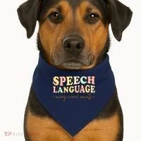 Speech Therapy Speech Language Therapy Pathologist Retro SLP USA-Made Doggie Bandana thumb 1