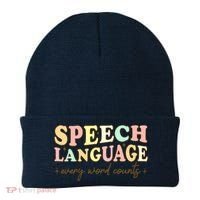 Speech Therapy Speech Language Therapy Pathologist Retro SLP Beanie thumb 0