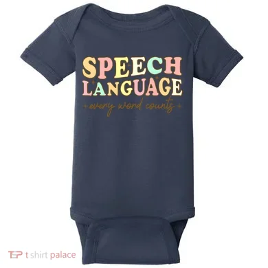 Speech Therapy Speech Language Therapy Pathologist Retro SLP Baby Bodysuit