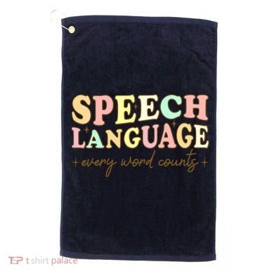Speech Therapy Speech Language Therapy Pathologist Retro SLP Golf Towel