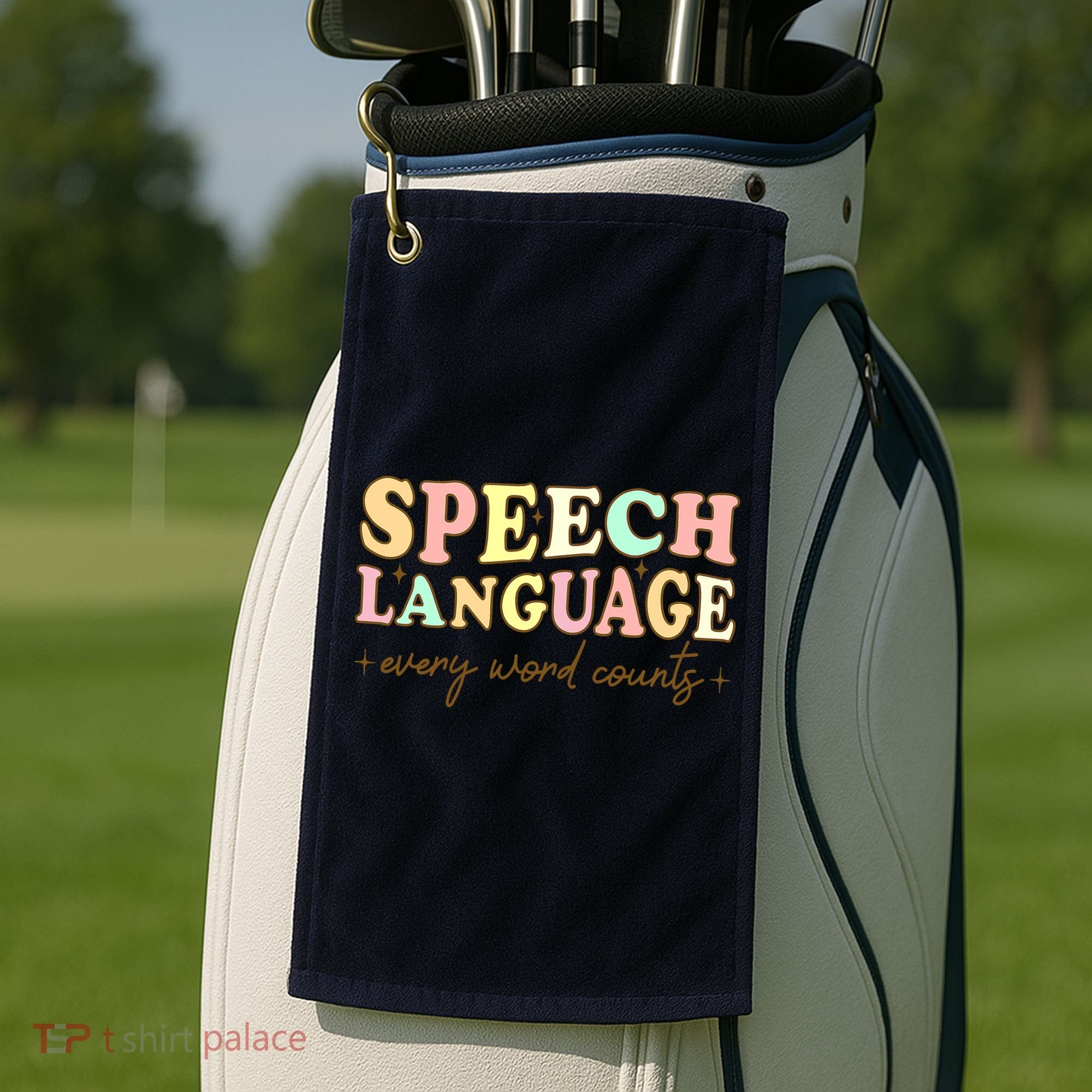 Speech Therapy Speech Language Therapy Pathologist Retro SLP Golf Towel