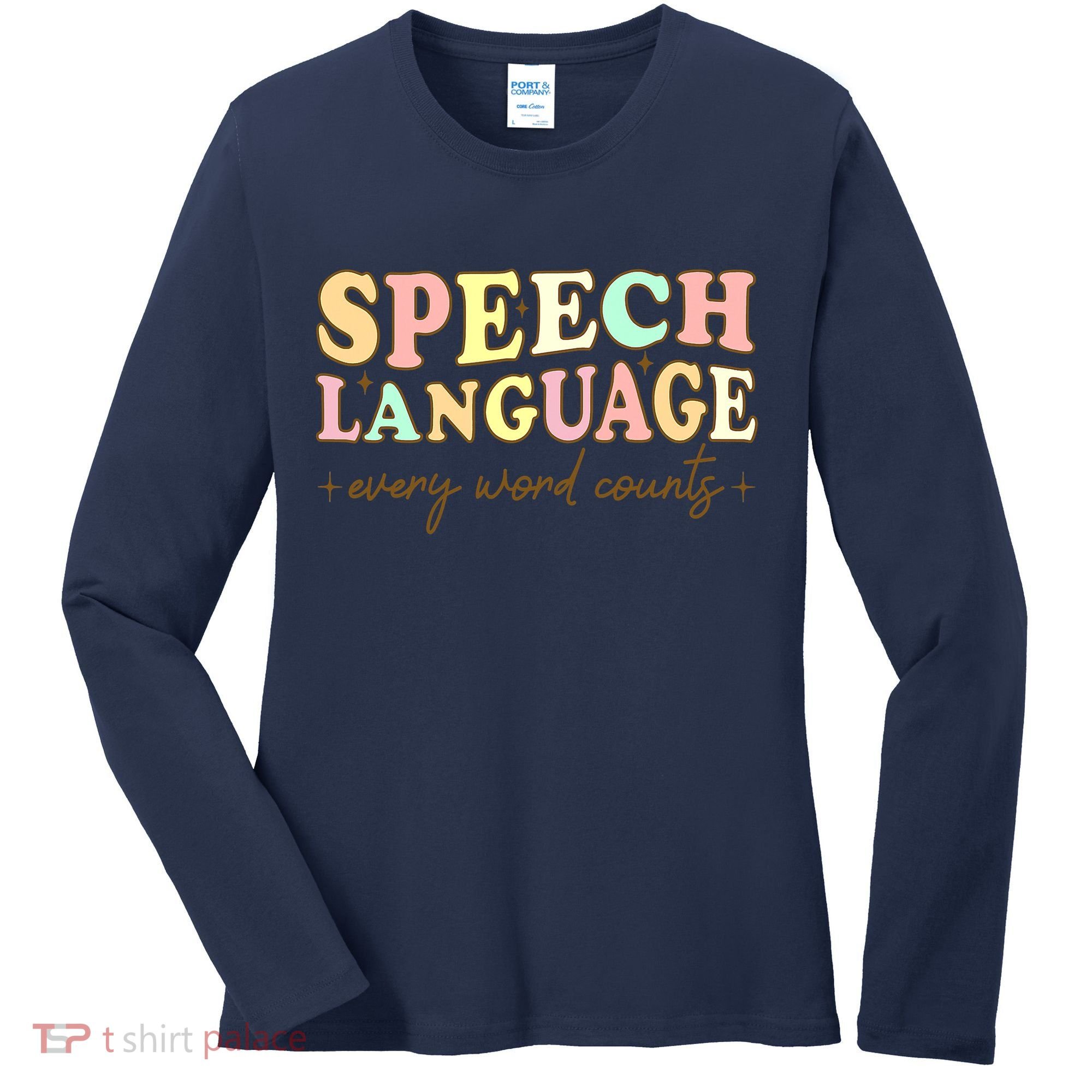 Speech Therapy Speech Language Therapy Pathologist Retro SLP Women's Long Sleeve Shirt