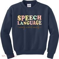 Speech Therapy Speech Language Therapy Pathologist Retro SLP Kids Sweatshirt thumb 0