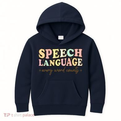 Speech Therapy Speech Language Therapy Pathologist Retro SLP Kids Hoodie