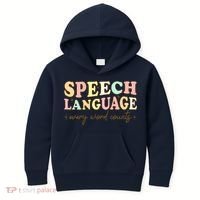 Speech Therapy Speech Language Therapy Pathologist Retro SLP Kids Hoodie thumb 0