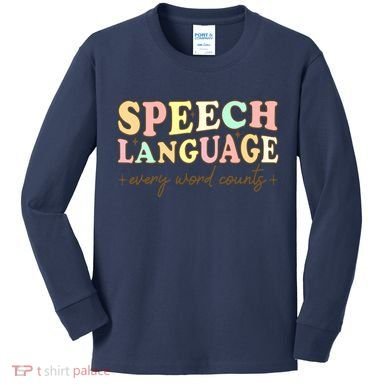 Speech Therapy Speech Language Therapy Pathologist Retro SLP Kids Long Sleeve Shirt
