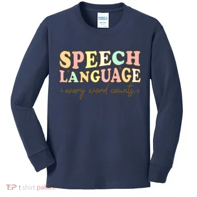 Speech Therapy Speech Language Therapy Pathologist Retro SLP Kids Long Sleeve Shirt