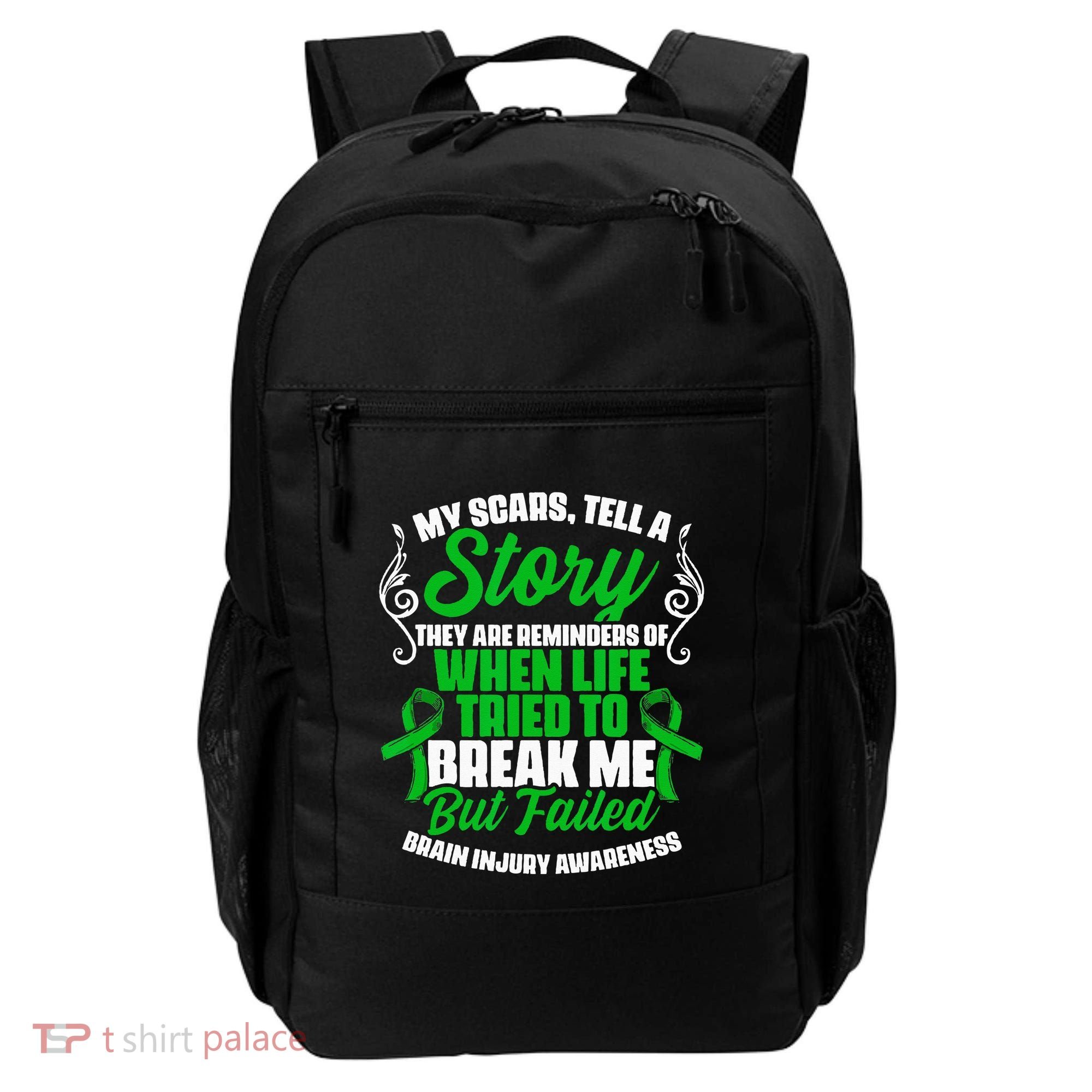 Scars Tell Story Traumatic Brain Injury Support TBI Survivor Backpack