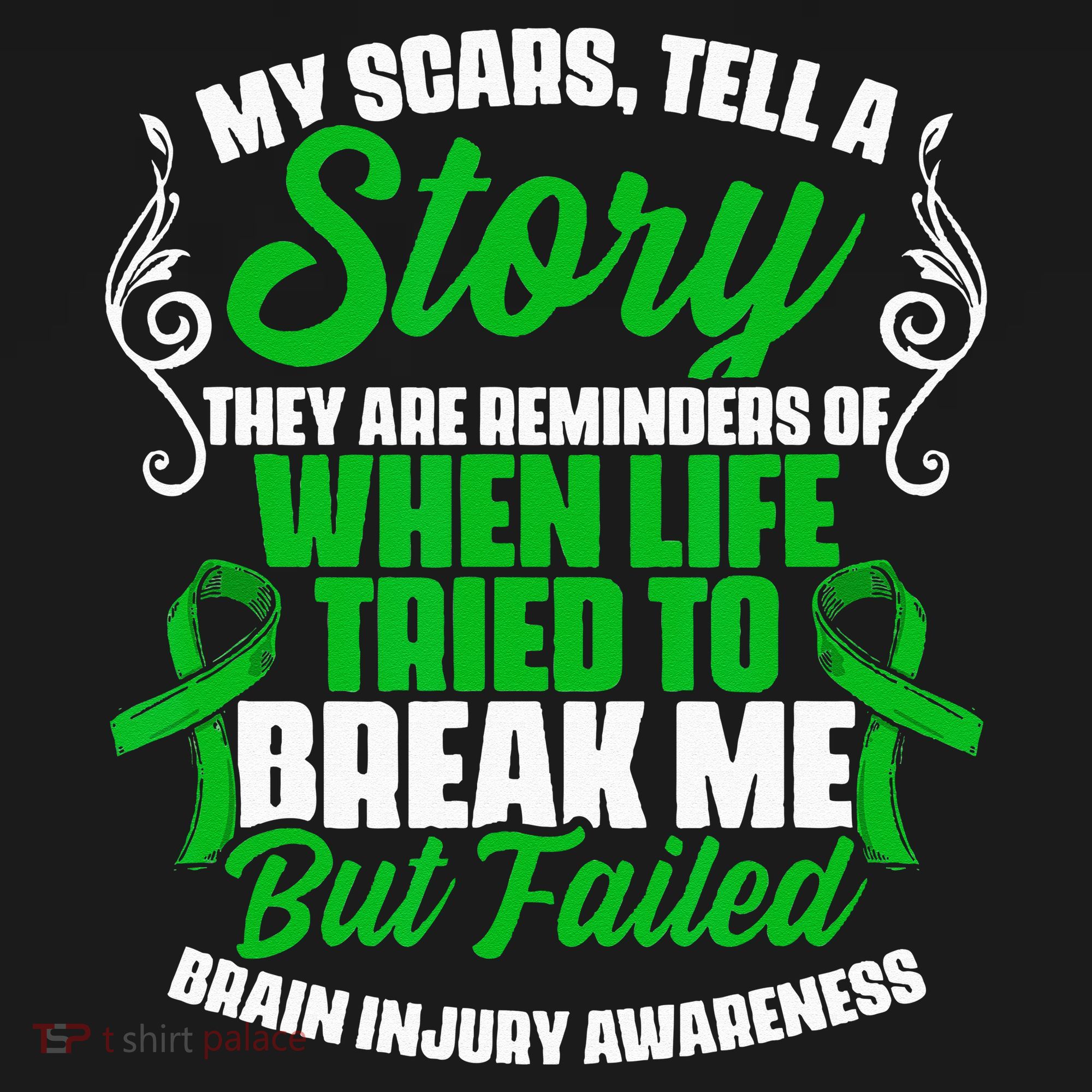 Scars Tell Story Traumatic Brain Injury Support TBI Survivor Polo