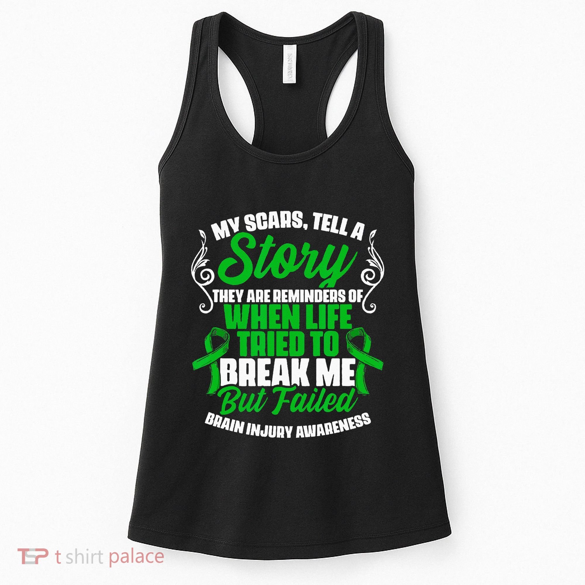 Scars Tell Story Traumatic Brain Injury Support TBI Survivor Women's Tank Top