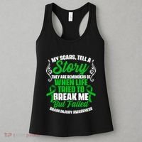 Scars Tell Story Traumatic Brain Injury Support TBI Survivor Women's Tank Top thumb 3