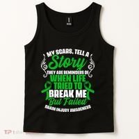 Scars Tell Story Traumatic Brain Injury Support TBI Survivor Tank Top thumb 2