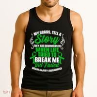 Scars Tell Story Traumatic Brain Injury Support TBI Survivor Tank Top thumb 3