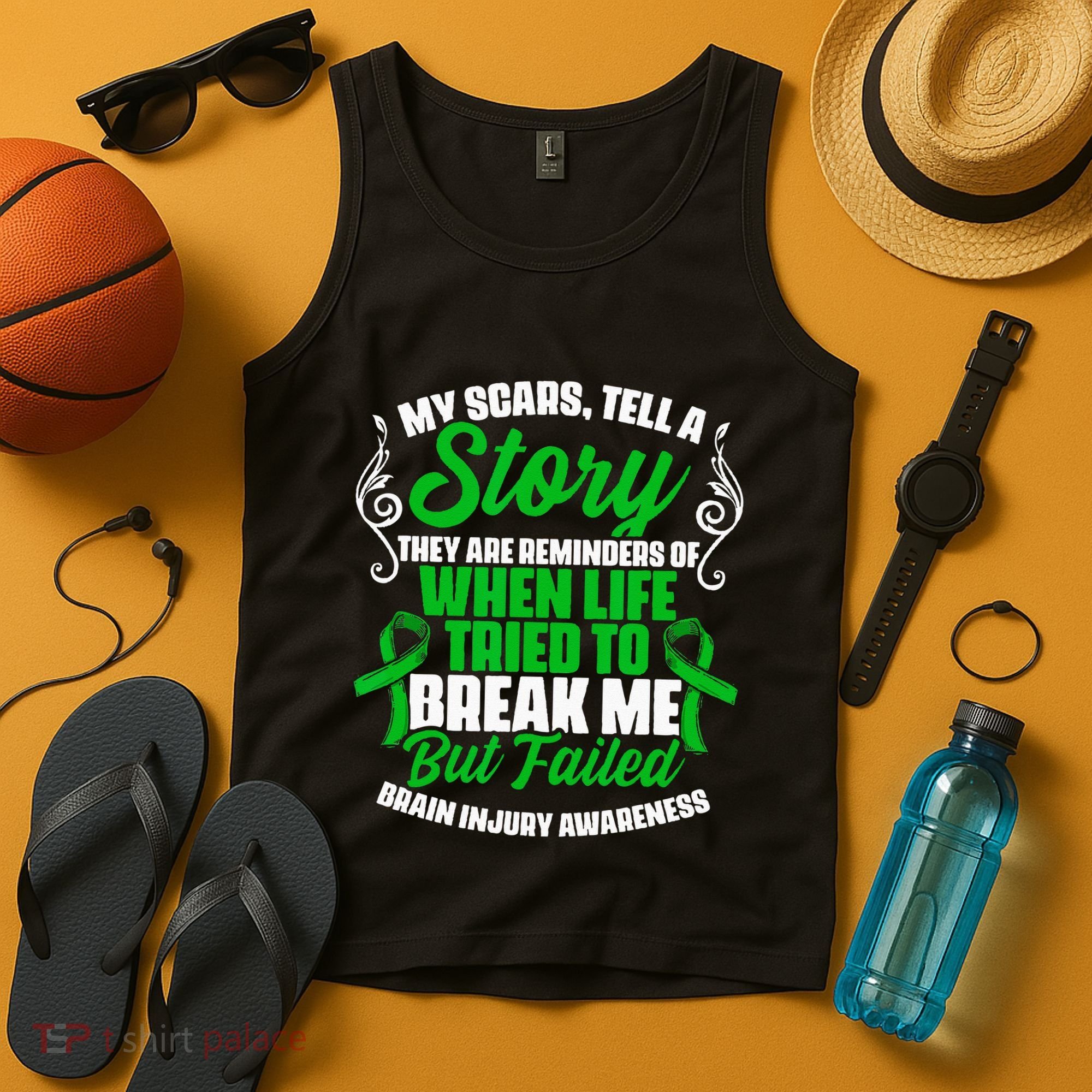 Scars Tell Story Traumatic Brain Injury Support TBI Survivor Tank Top
