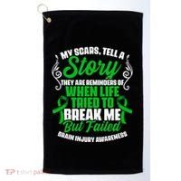 Scars Tell Story Traumatic Brain Injury Support TBI Survivor Golf Towel thumb 0