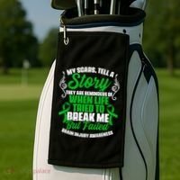 Scars Tell Story Traumatic Brain Injury Support TBI Survivor Golf Towel thumb 2
