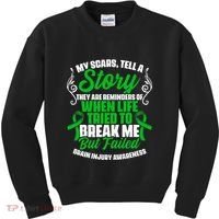 Scars Tell Story Traumatic Brain Injury Support TBI Survivor Kids Sweatshirt thumb 0
