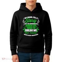 Scars Tell Story Traumatic Brain Injury Support TBI Survivor Kids Hoodie thumb 4