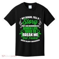 Scars Tell Story Traumatic Brain Injury Support TBI Survivor Kids T-Shirt thumb 0