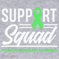 Support TBI Support Squad Traumatic Brain Injury Awareness Women's Racerback Cropped Tank thumb 2