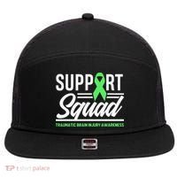 Support TBI Support Squad Traumatic Brain Injury Awareness 7 Panel Mesh Trucker Snapback Hat thumb 0
