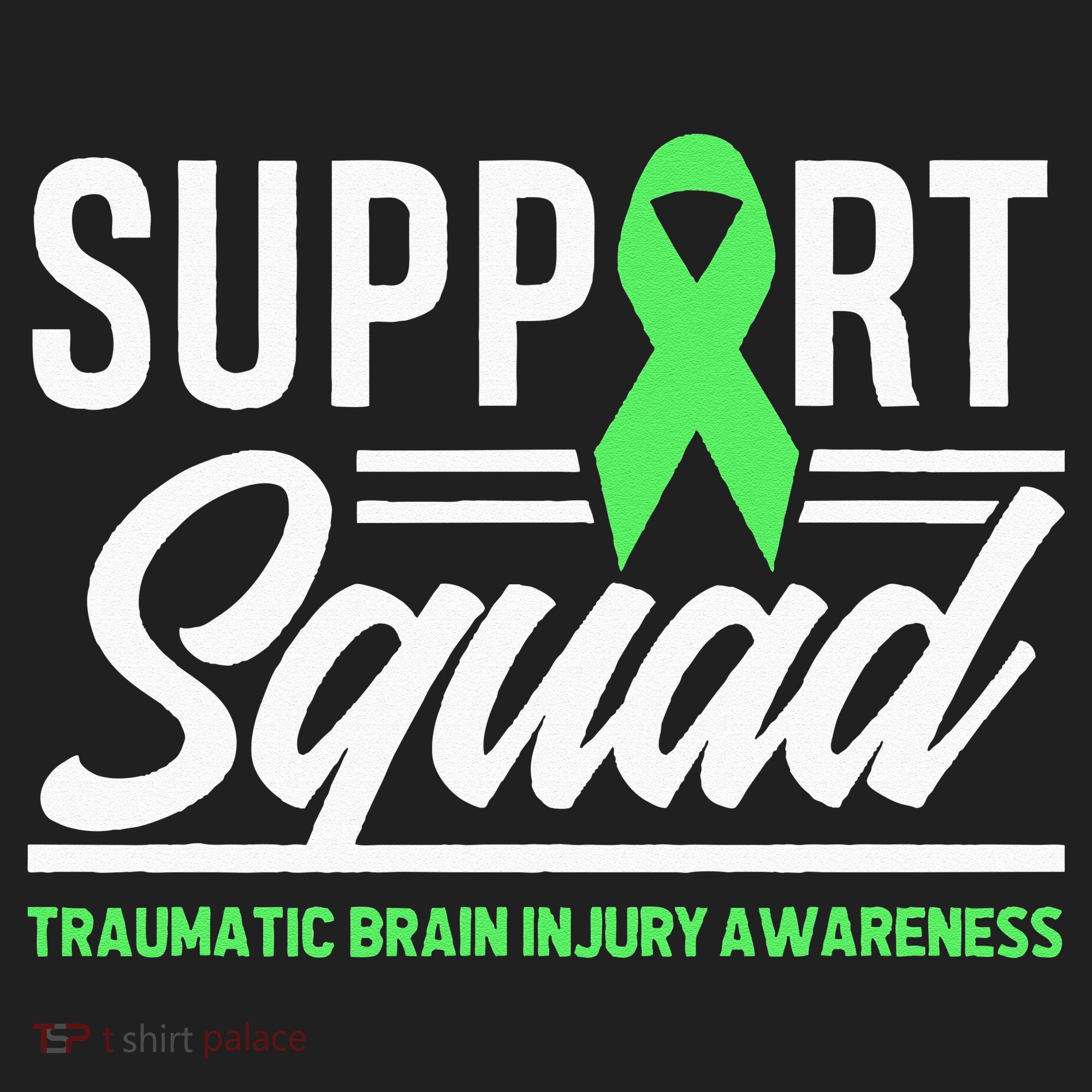 Support TBI Support Squad Traumatic Brain Injury Awareness 7 Panel Mesh Trucker Snapback Hat