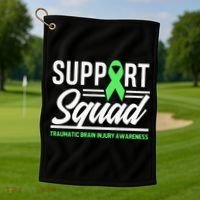 Support TBI Support Squad Traumatic Brain Injury Awareness Golf Towel thumb 1