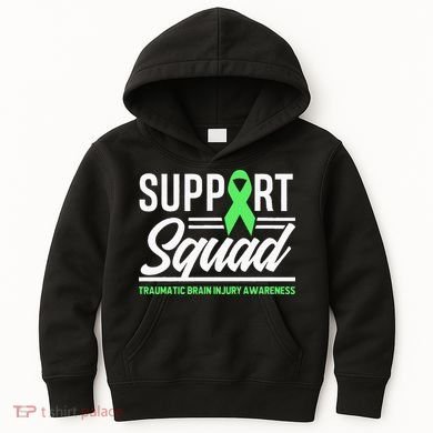 Support TBI Support Squad Traumatic Brain Injury Awareness Kids Hoodie