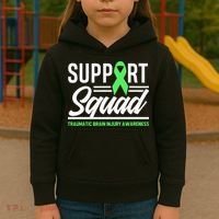 Support TBI Support Squad Traumatic Brain Injury Awareness Kids Hoodie thumb 3