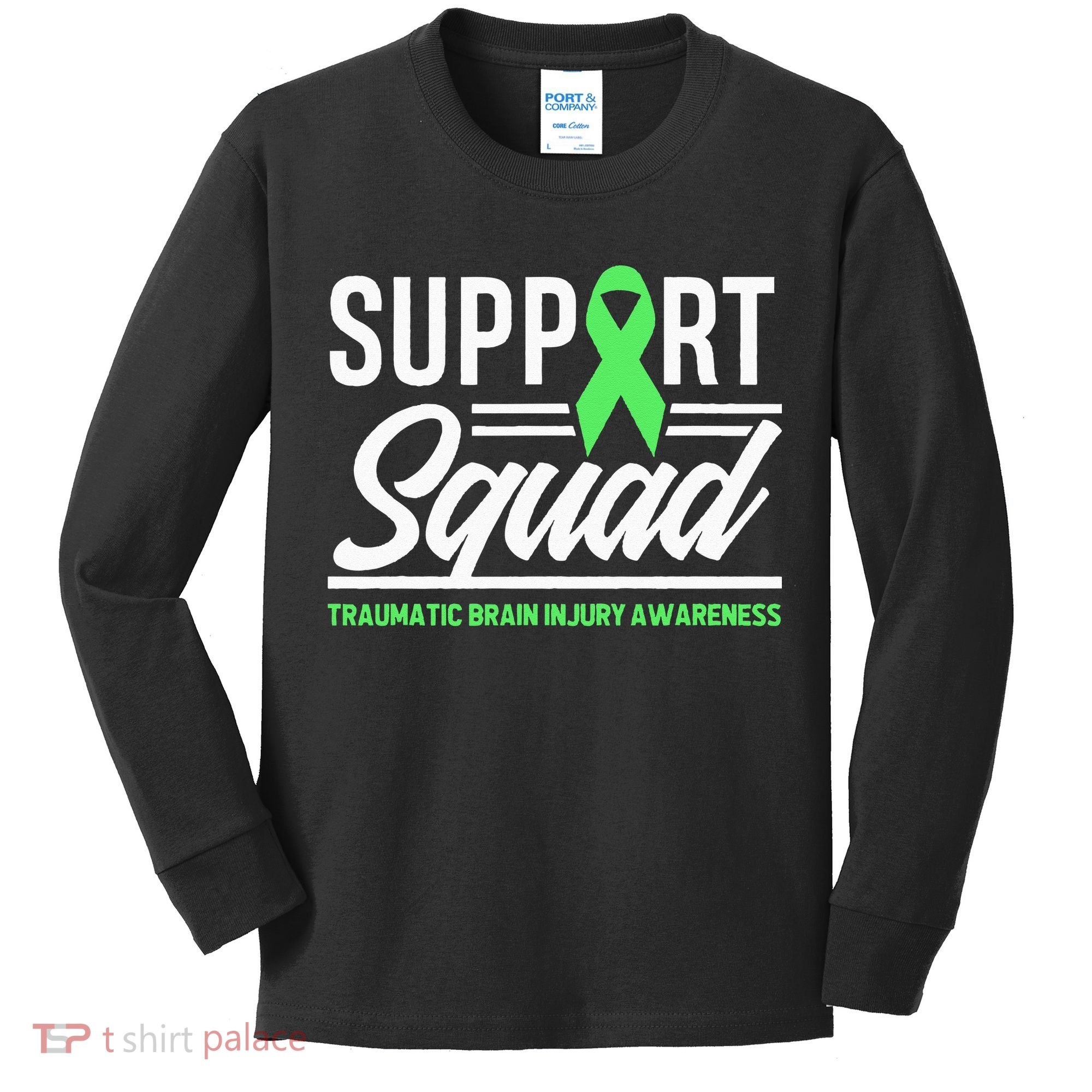 Support TBI Support Squad Traumatic Brain Injury Awareness Kids Long Sleeve Shirt