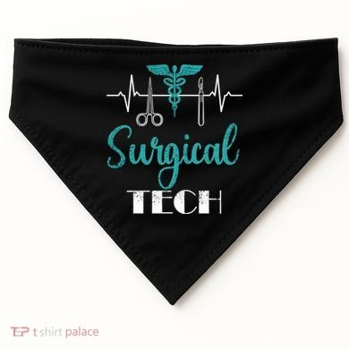 Scrub Tech Surgical Tech Week Technologist Technicians Ekg Cool Gift USA-Made Doggie Bandana