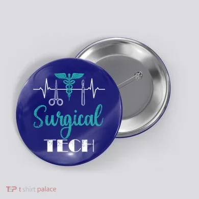 Scrub Tech Surgical Tech Week Technologist Technicians Ekg Cool Gift Button