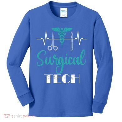 Scrub Tech Surgical Tech Week Technologist Technicians Ekg Cool Gift Kids Long Sleeve Shirt