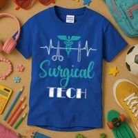 Scrub Tech Surgical Tech Week Technologist Technicians Ekg Cool Gift Kids T-Shirt thumb 3
