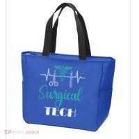Scrub Tech Surgical Tech Week Technologist Technicians Ekg Cool Gift Tote Bag thumb 3