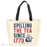 Spilling The Tea Since 1773 History Teacher Gift Funny History Teacher Tote Bag thumb 0