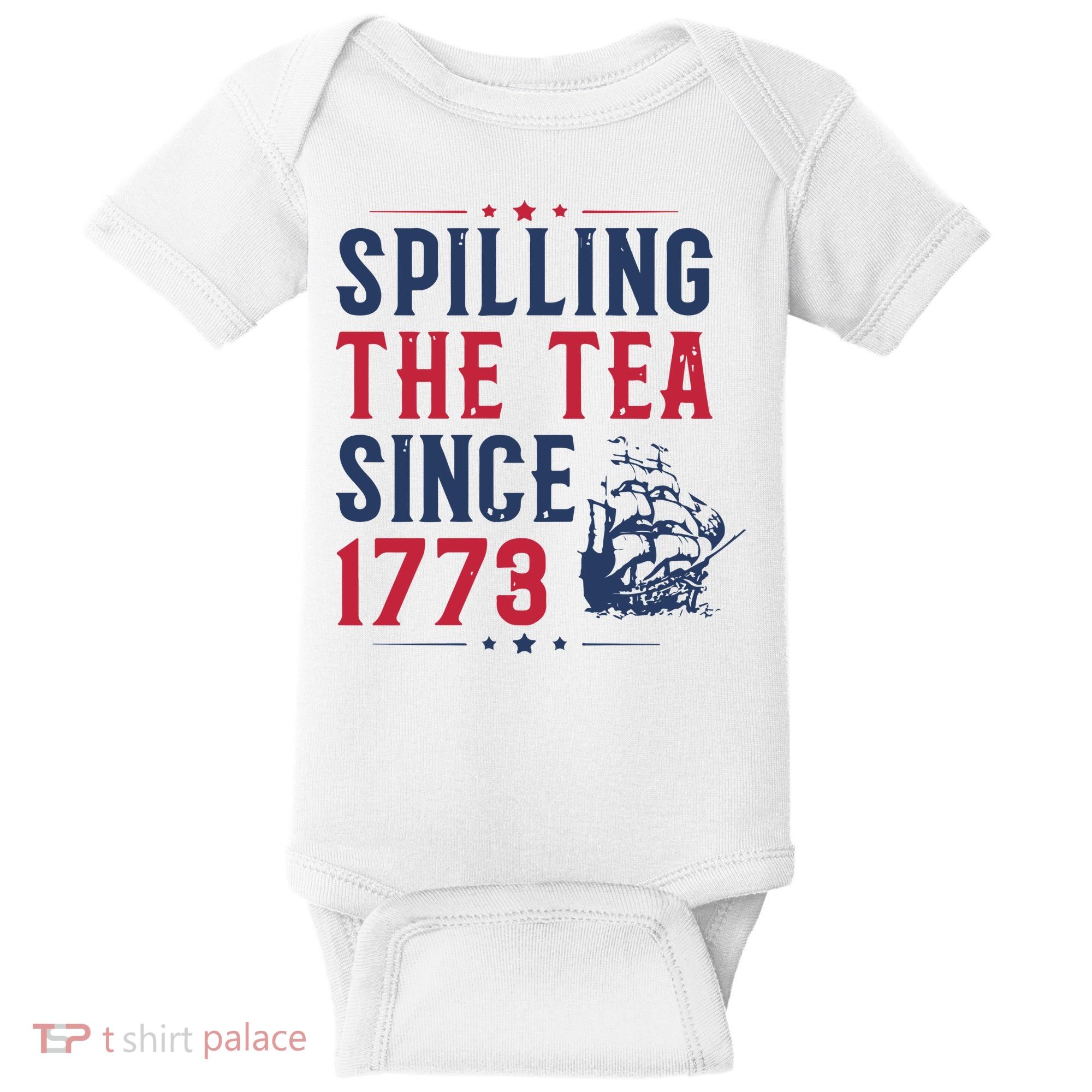 Spilling The Tea Since 1773 History Teacher Gift Funny History Teacher Baby Bodysuit