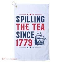 Spilling The Tea Since 1773 History Teacher Gift Funny History Teacher Golf Towel thumb 0