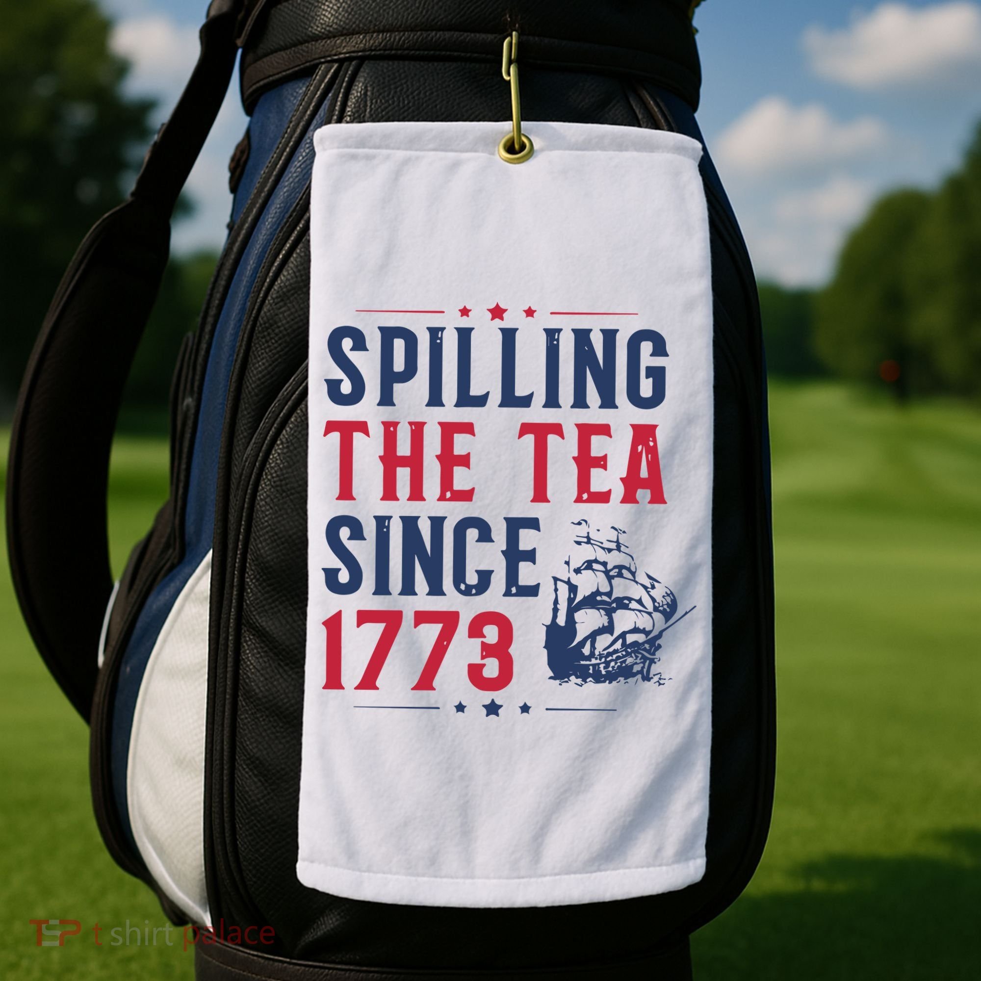 Spilling The Tea Since 1773 History Teacher Gift Funny History Teacher Golf Towel