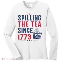 Spilling The Tea Since 1773 History Teacher Gift Funny History Teacher Women's Long Sleeve Shirt thumb 0