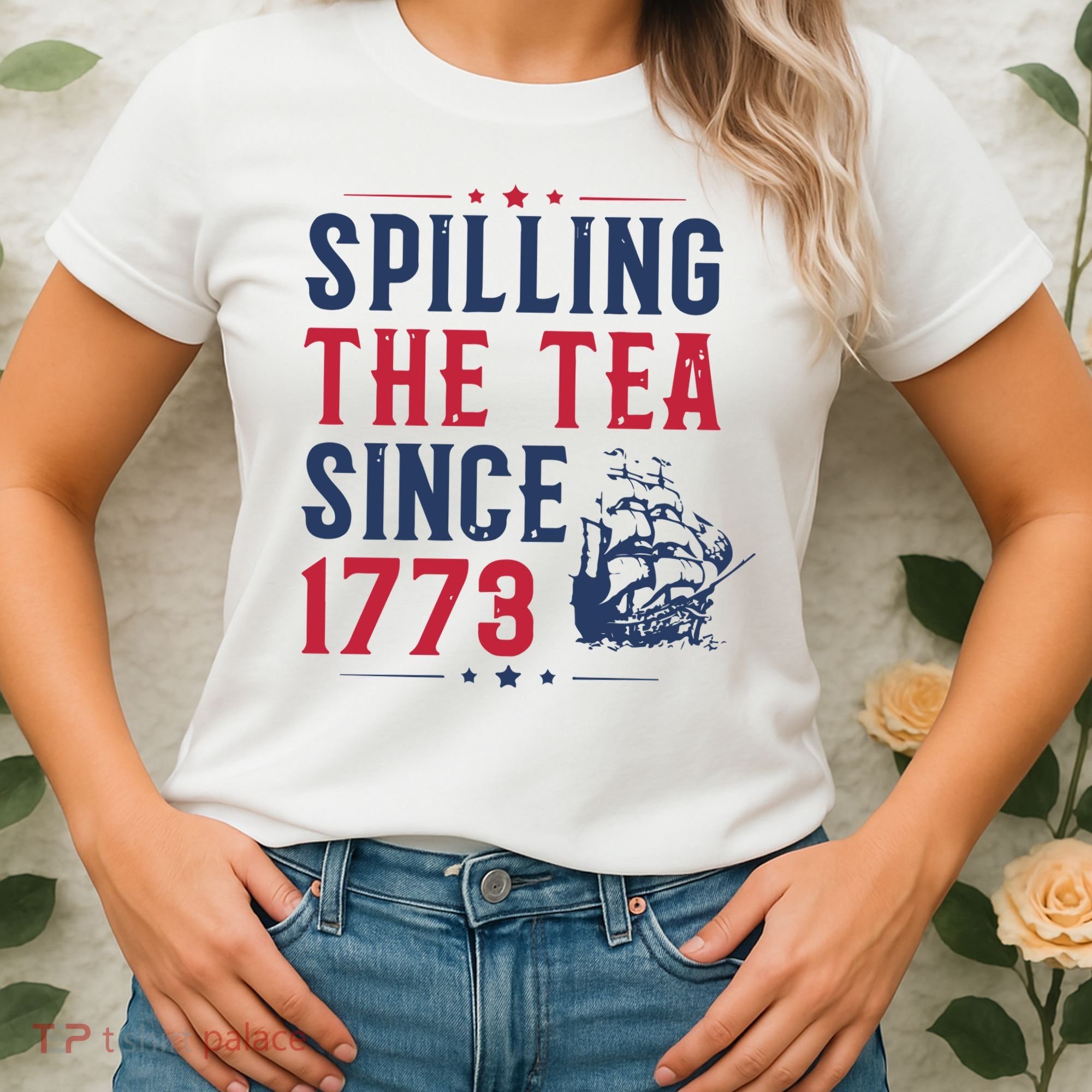Spilling The Tea Since 1773 History Teacher Gift Funny History Teacher Women's T-Shirt