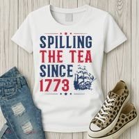 Spilling The Tea Since 1773 History Teacher Gift Funny History Teacher Women's T-Shirt thumb 3
