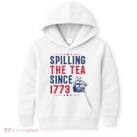 Spilling The Tea Since 1773 History Teacher Gift Funny History Teacher Kids Hoodie thumb 0