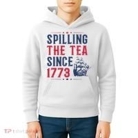 Spilling The Tea Since 1773 History Teacher Gift Funny History Teacher Kids Hoodie thumb 4