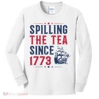 Spilling The Tea Since 1773 History Teacher Gift Funny History Teacher Kids Long Sleeve Shirt thumb 0