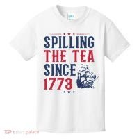 Spilling The Tea Since 1773 History Teacher Gift Funny History Teacher Kids T-Shirt thumb 0
